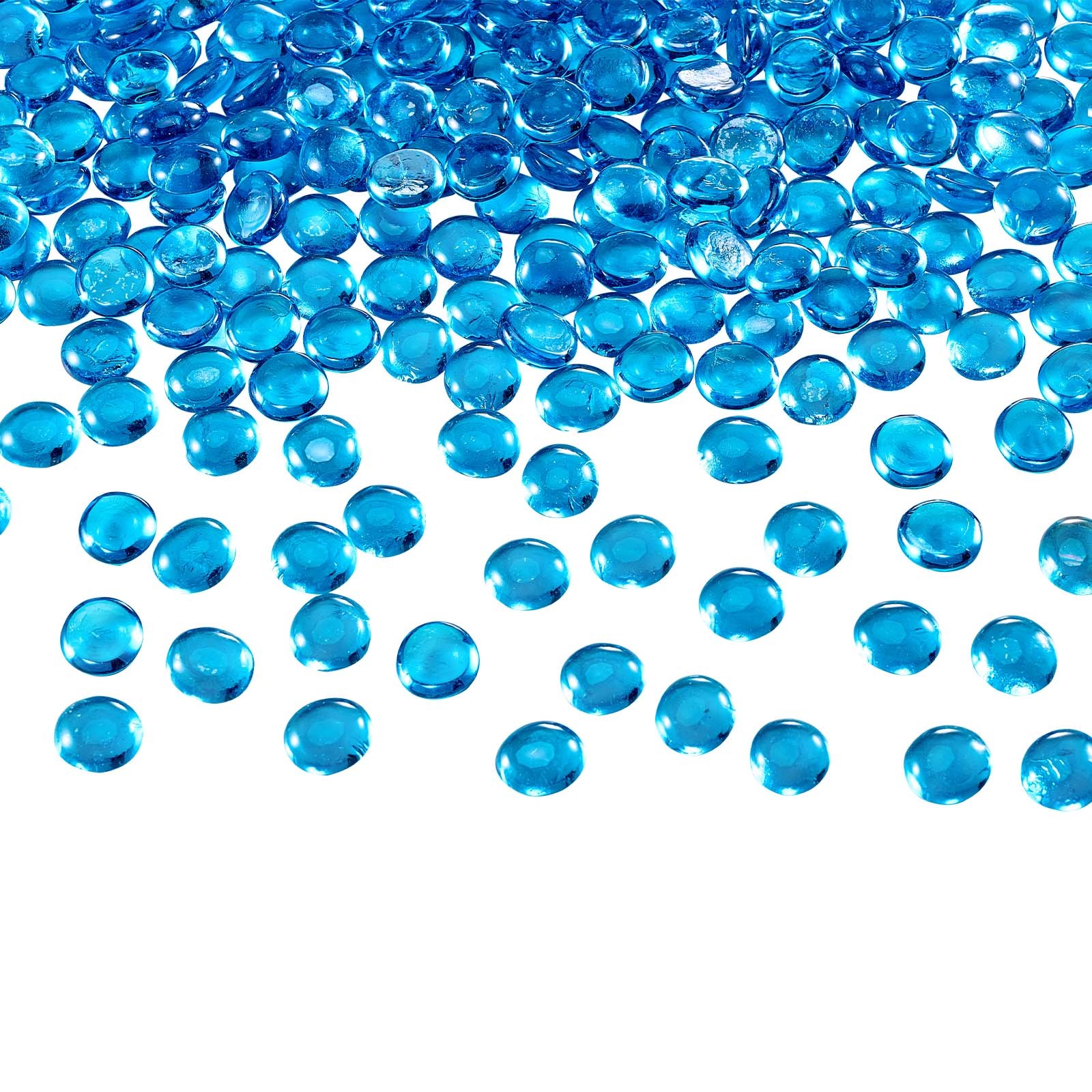 Uimoso 20 lbs 3/4" Caribbean Blue Fire Glass Beads for Fire Pits and Fireplaces