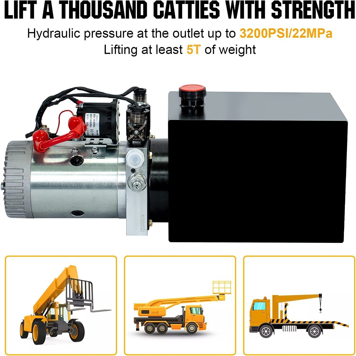 Double Acting Hydraulic Pump Dump Trailer 8 Quart 12V DC Unit Pack Power Unit