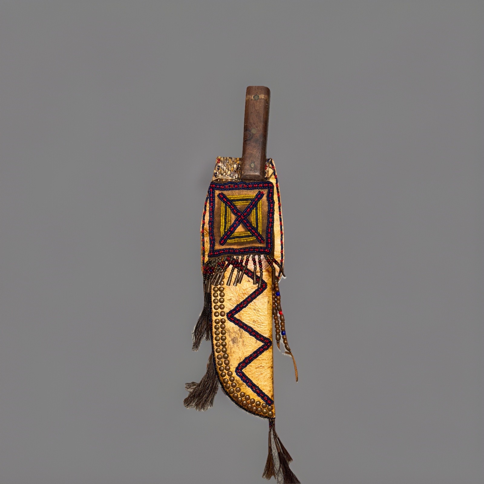 Vintage Native American Indian Leather Knife With Alligator Skin -pre-owned