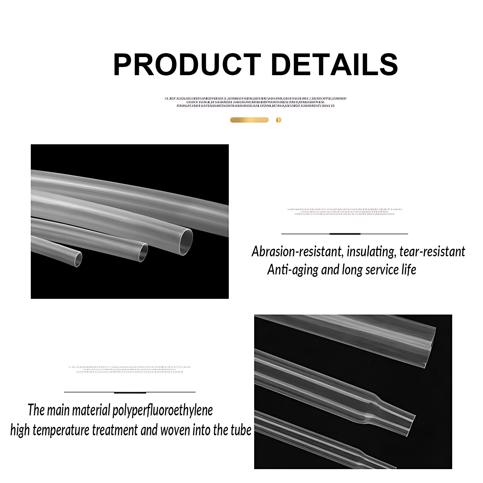 Clear PTFE 4:1 Heat Shrink Tubing 260°C HIGH TEMP Tube Preservative Sleeving