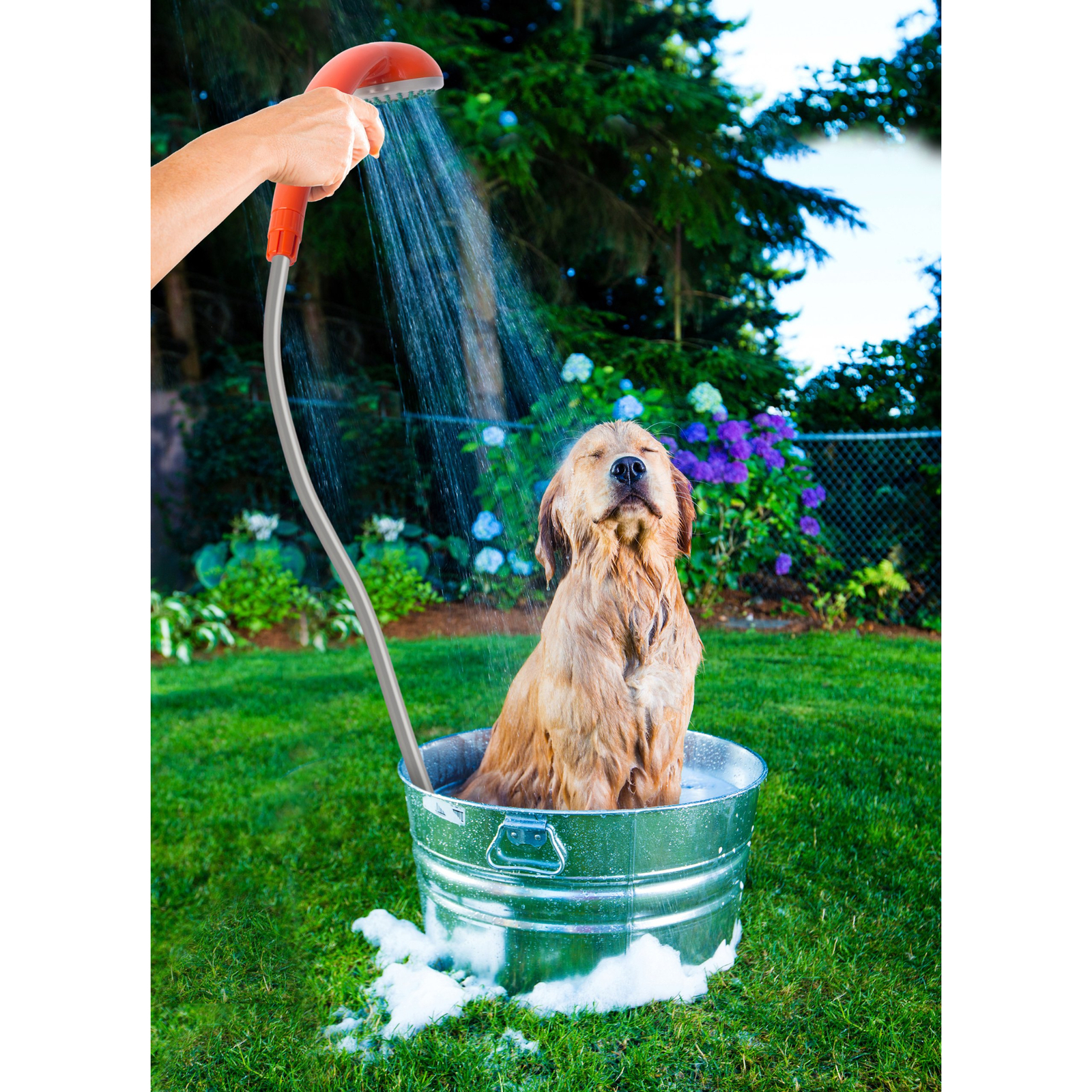 Ivation Battery Powered Handheld Portable Outdoor Camping Shower