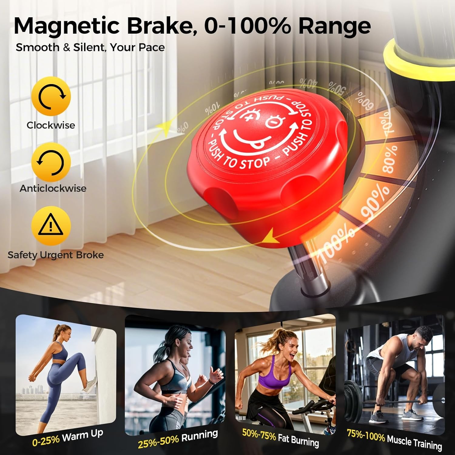 Exercise Bike Adjustable Magnetic Resistance Indoor Cycling Bike Stationary Bike