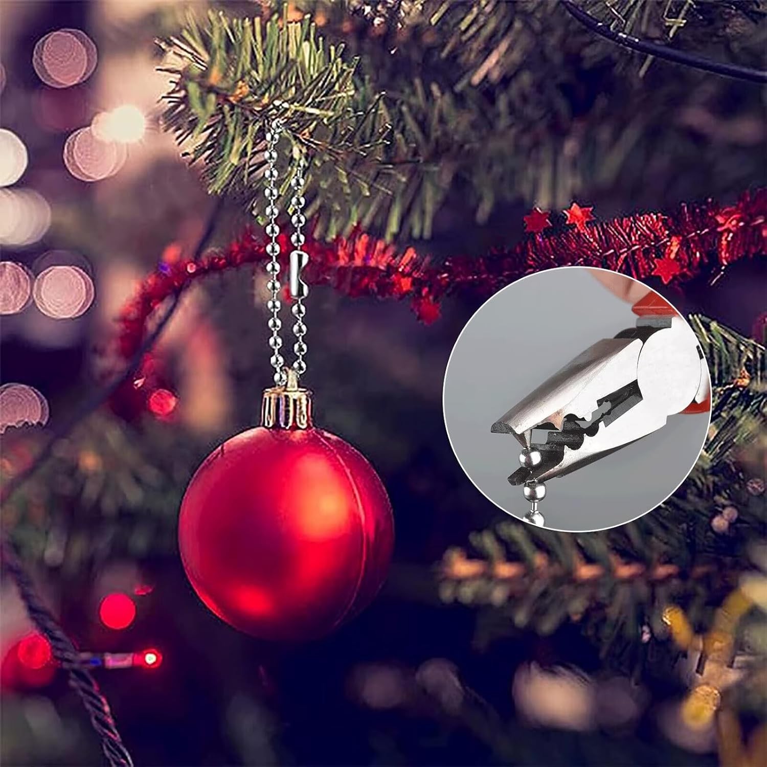 50-Pack 4-Inch Ball Chains with Connectors, 3.2mm Stainless Steel Beaded Chain f