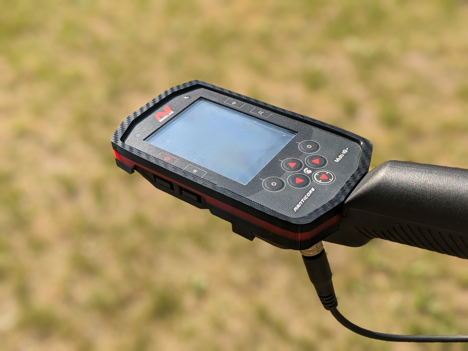 Minelab Manticore Two Tone Black/Red Flex-Rubber Protective Control Unit Cover. 