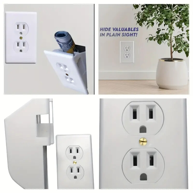 2PCS Hidden Wall Safe Security Electrical Outlet Keys Vault Secret Hide Valuable