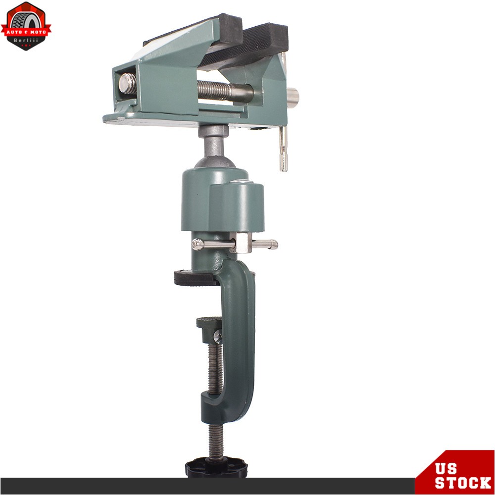 3Inch Universal Table Vise Aluminum Swivel 360° Rotating for Holding Small Parts