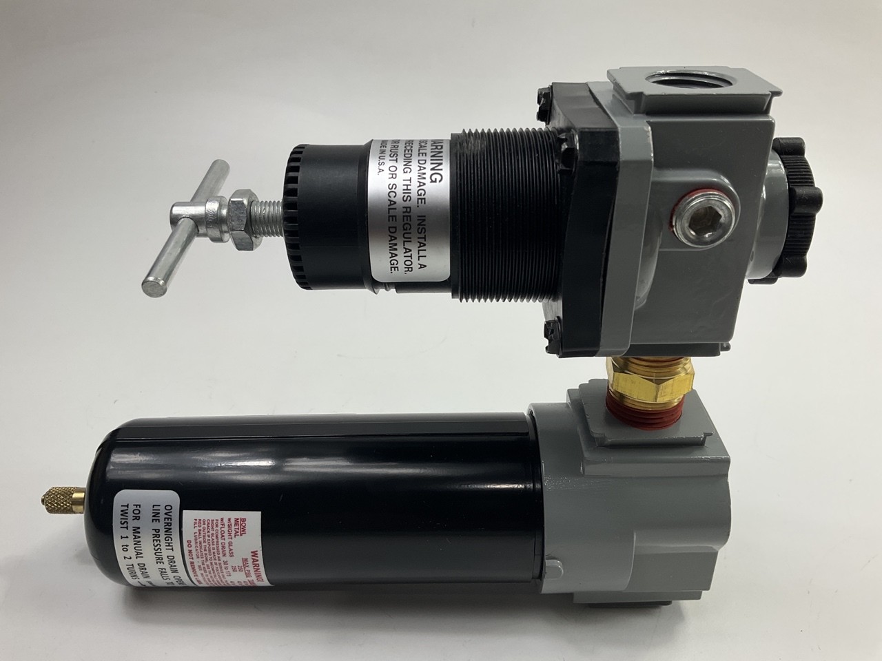 Milton 1108 1/2" NPT Air Compressor Filter And Regulator Duo, With Gauge