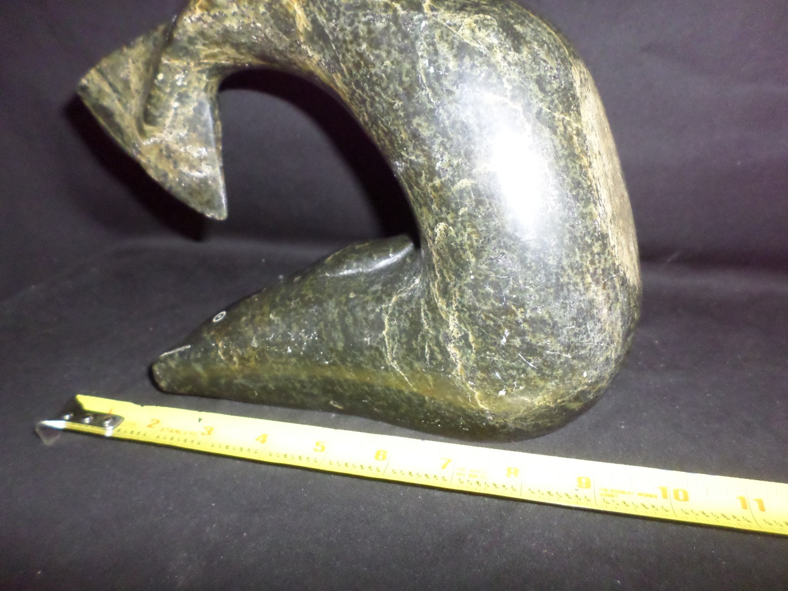 Fine Antique Native American Alaskan Cape Dorset Carved Serpentine Whale 10lb