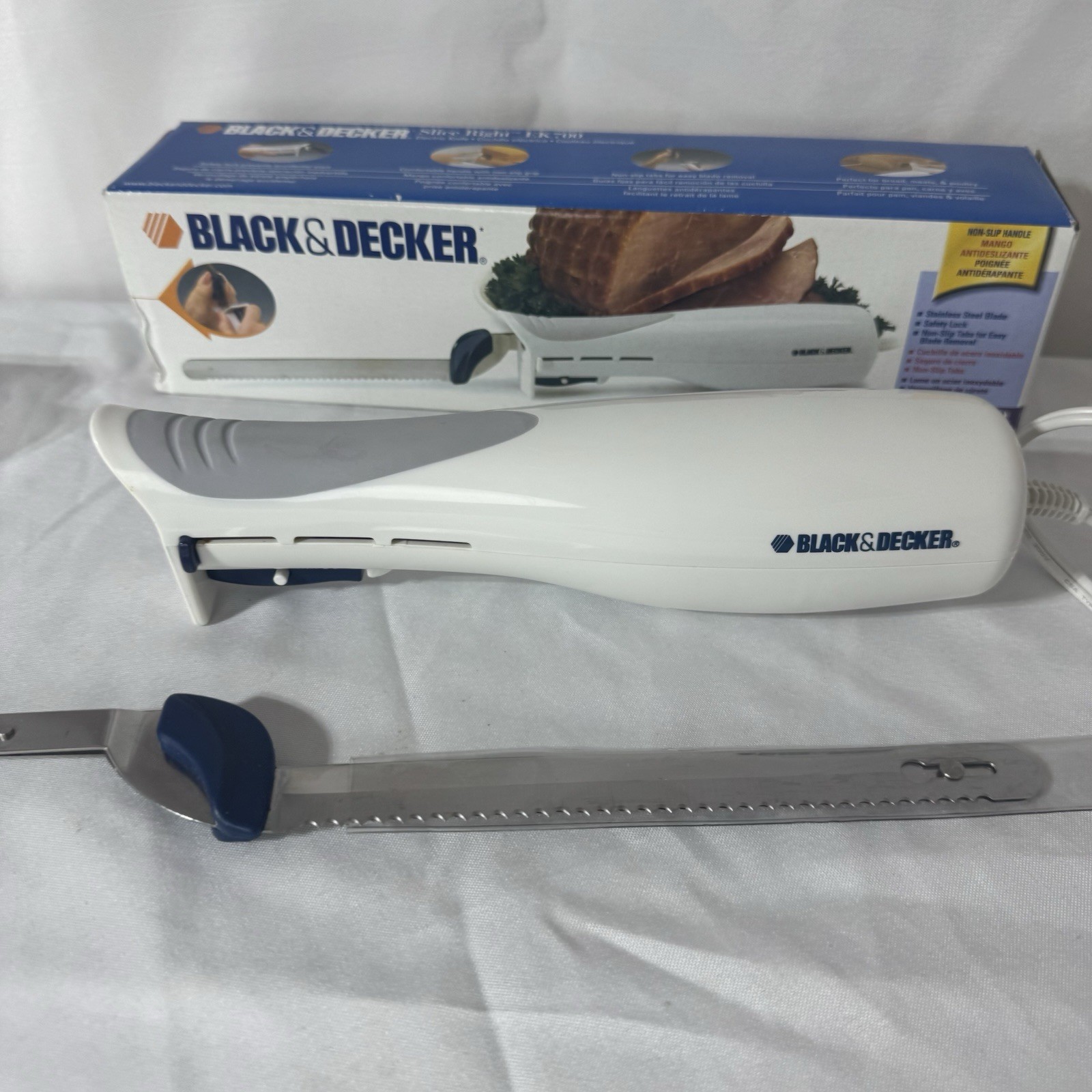 Black & Decker Electric Knife Slice Right EK700 Non Slip Grip Corded Open Box