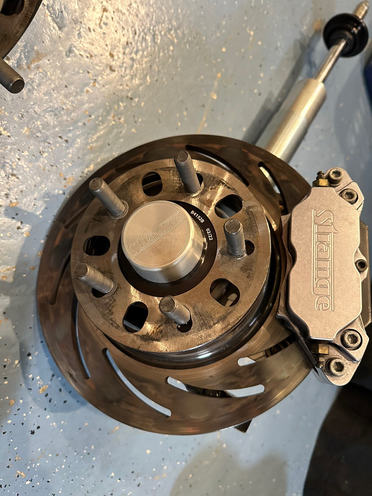 Strange Engineering Ford S197 Mustang Super Cobra Jet Struts, Hubs, and Brakes