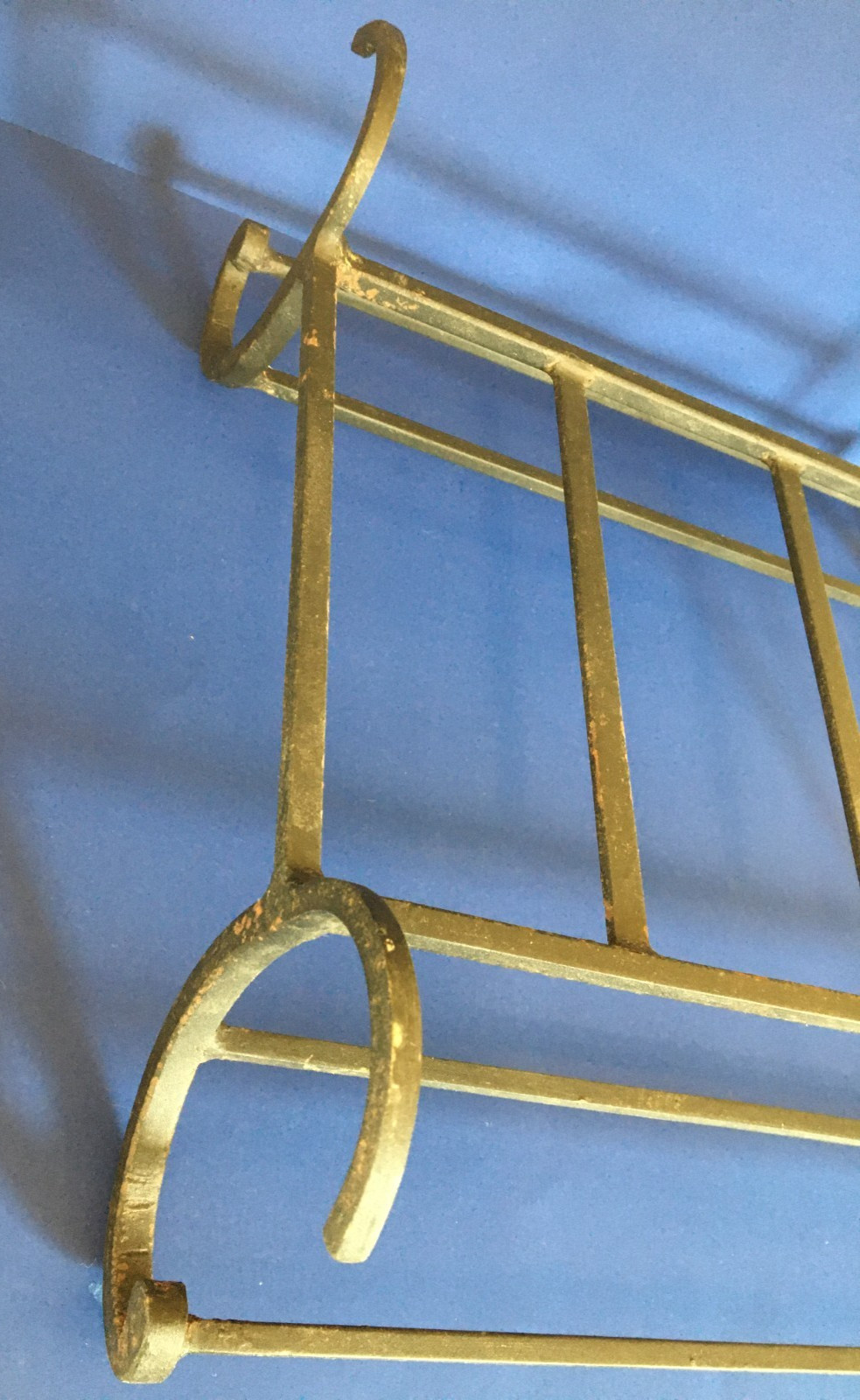 c.2000 ❅Black Rod Iron❅ Vintage Fireplace ~POTTERY BARN~ 18" Log Holder ☆SONOMA☆