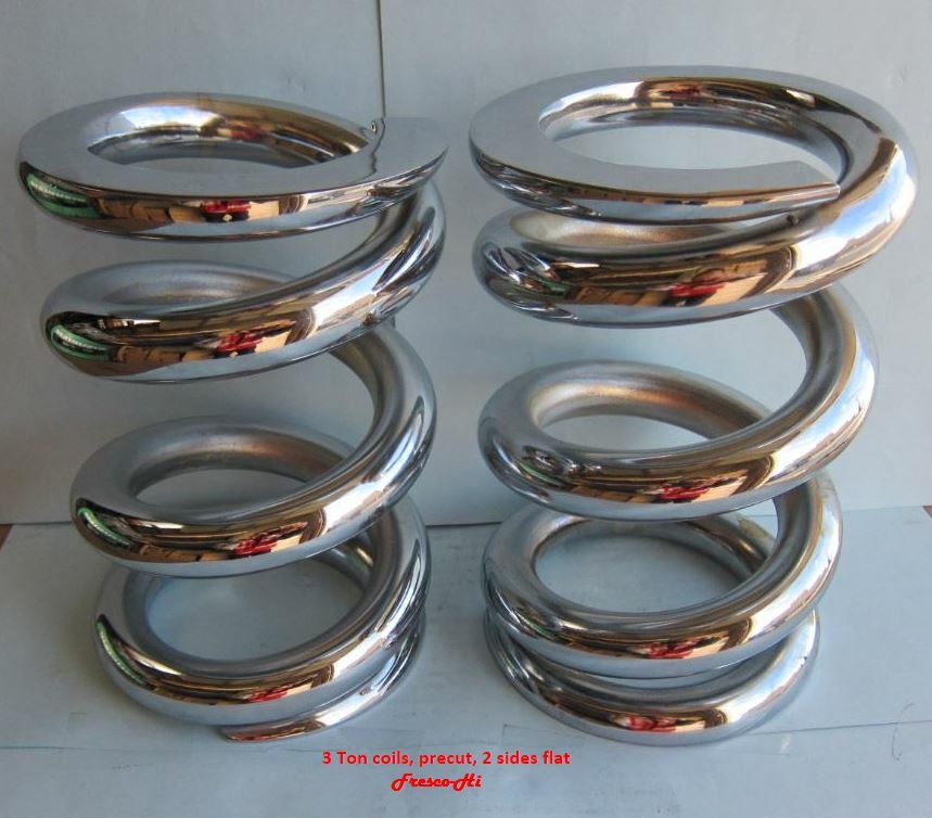 Lowrider Hydraulics 3 ton coils spring pre cut, flat edges, chrome