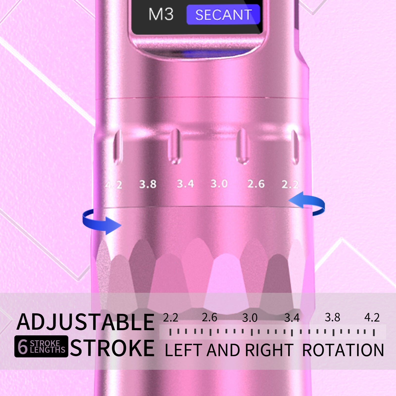 Tattoo Gun Kit Complete Adjustable 6-Stroke Rotary Pen Machine with Ink Needles