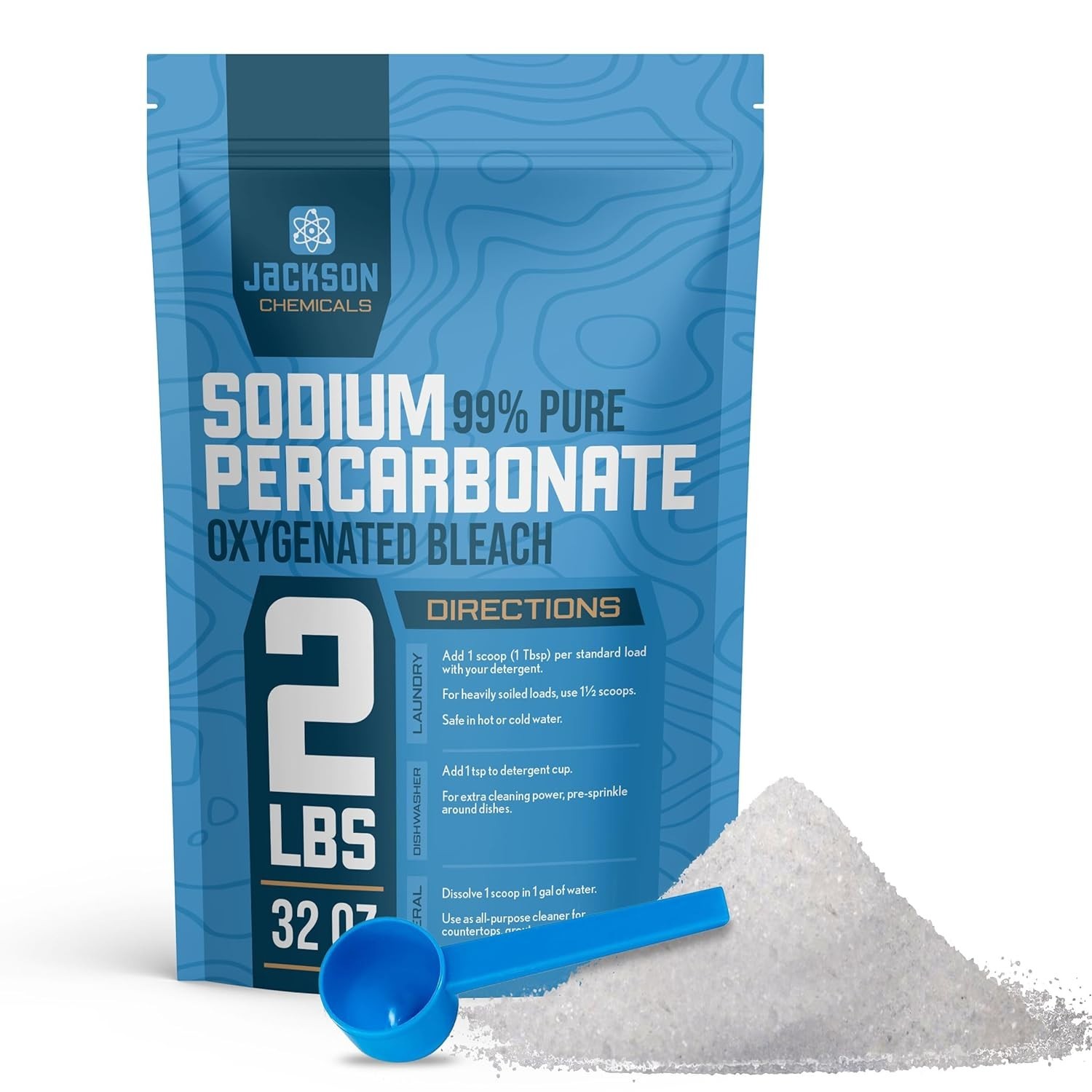 99% Pure Sodium Percarbonate - 2 lbs - Oxygenated Bleach