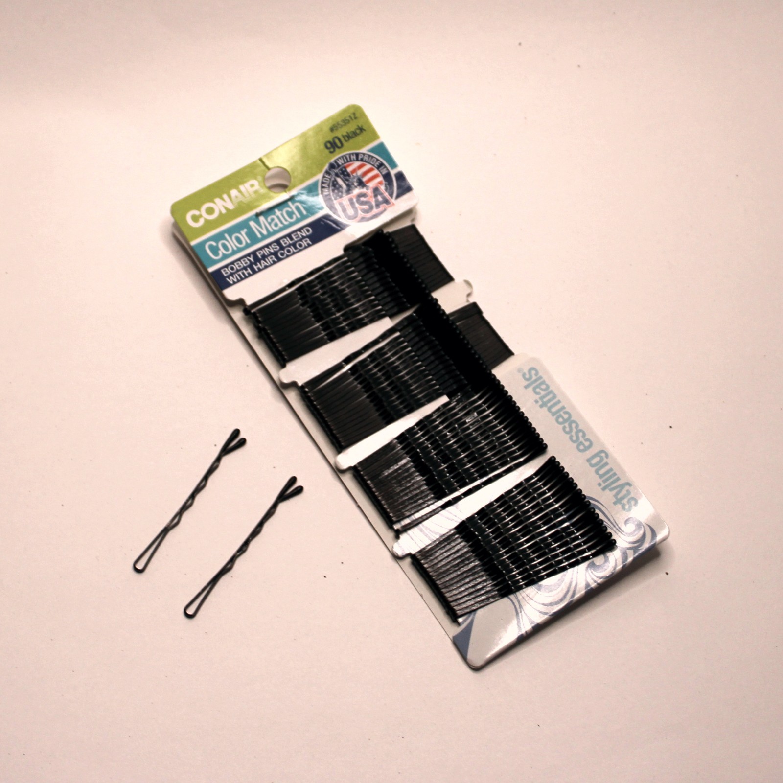 Conair Bobby Pins Black 2" – 6 Packs (90 Each, 540 Total) – Made in USA – Secure