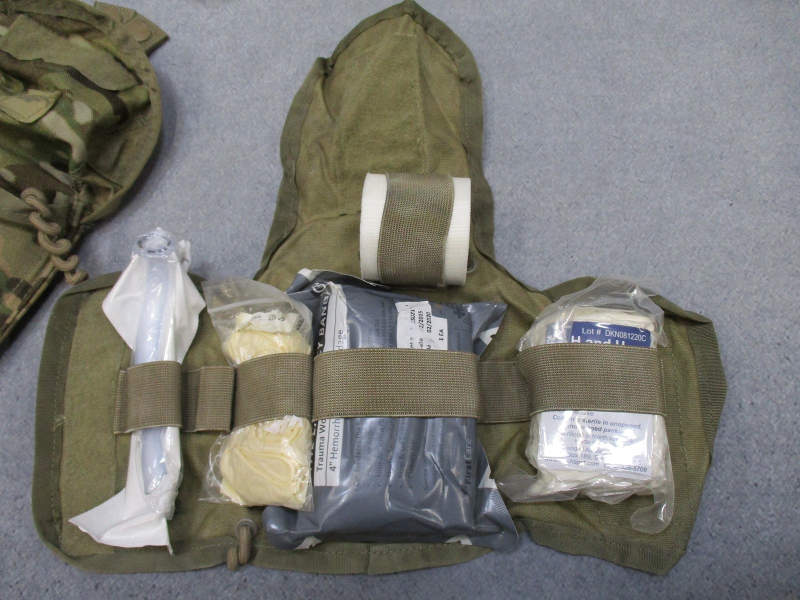 USGI Multicam IFAK Pouch w/ Expired Medical Contents Military First Aid Kit