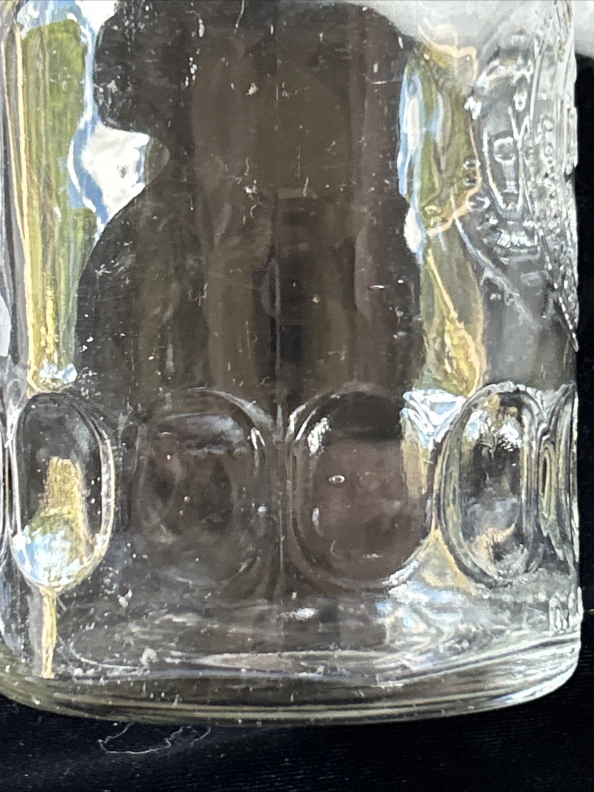 Vintage DOVER No. 80 Thumbprint 1-Quart Glass Oil Bottle w/ MASTER MFG Spout