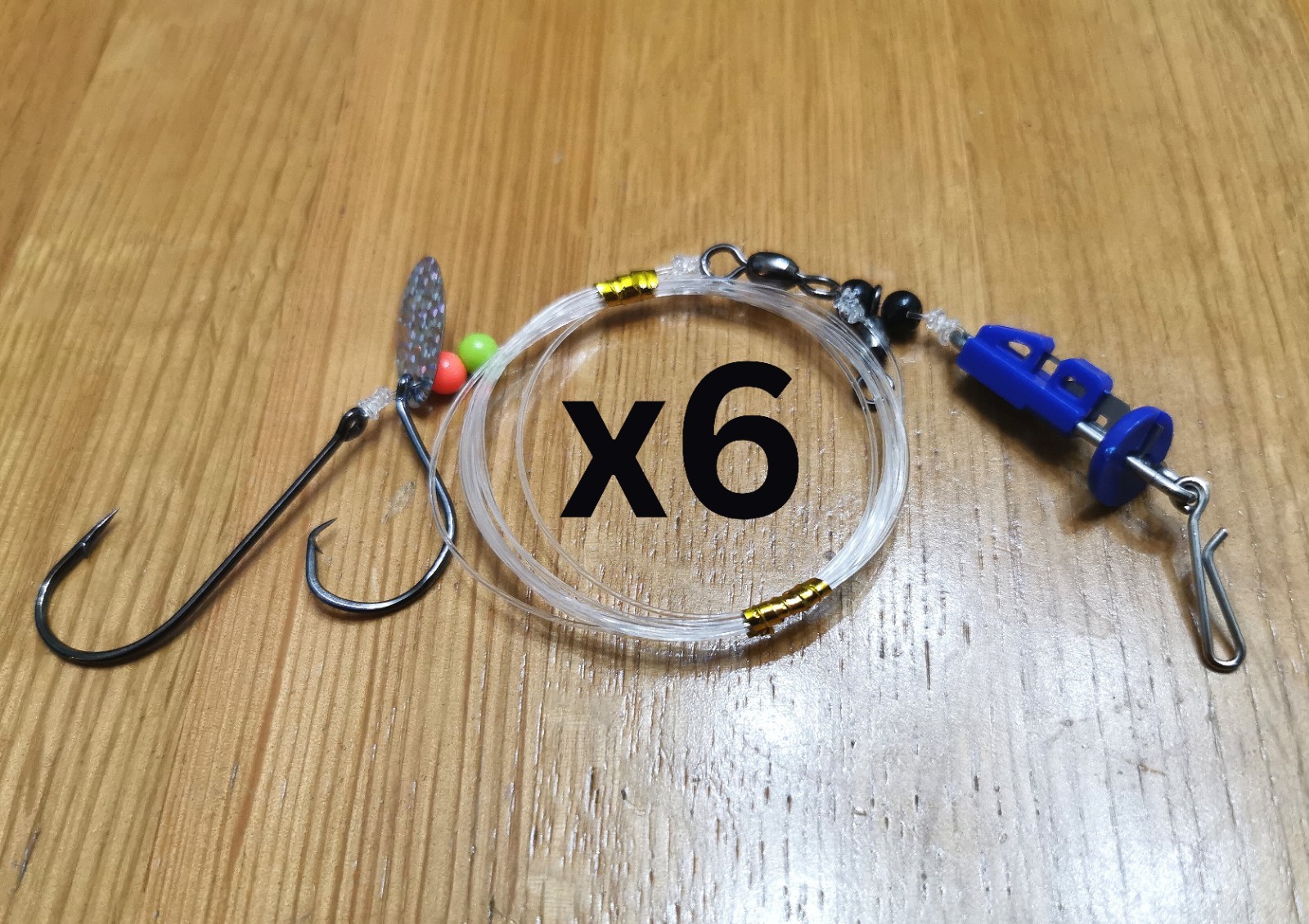 6x Pulley pennel premium winter cod rig Koike Hooks 80lb splashdown style clips