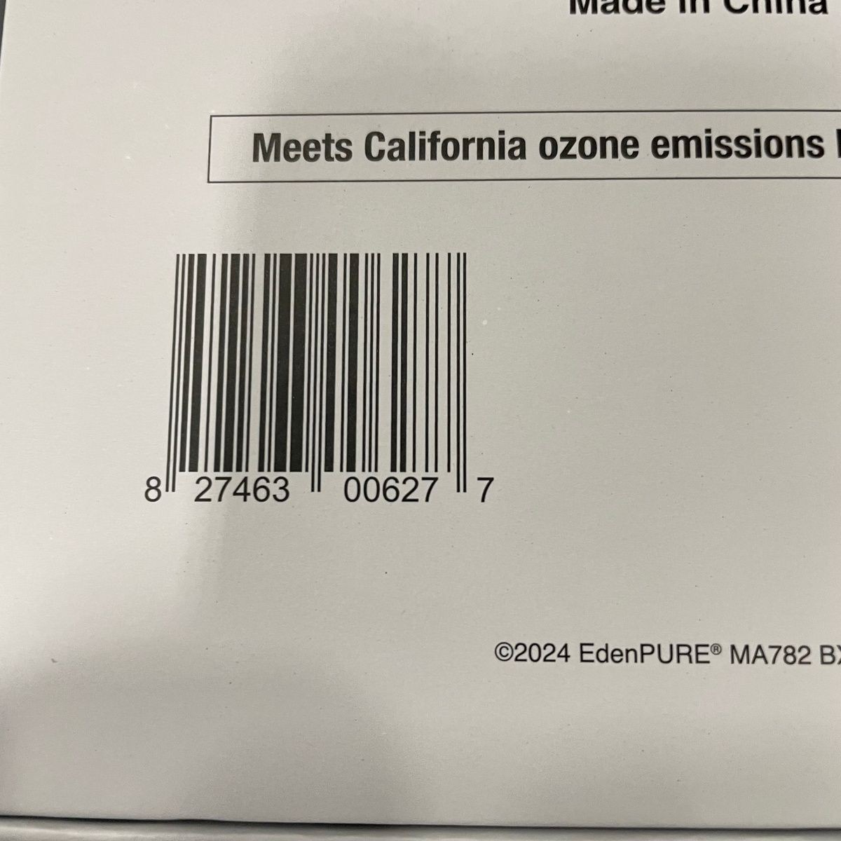 EDENPURE A6030/B Thunderstorm Oxileaf Plug In Air Purifier 110-120VAC 60Hz 5VDC