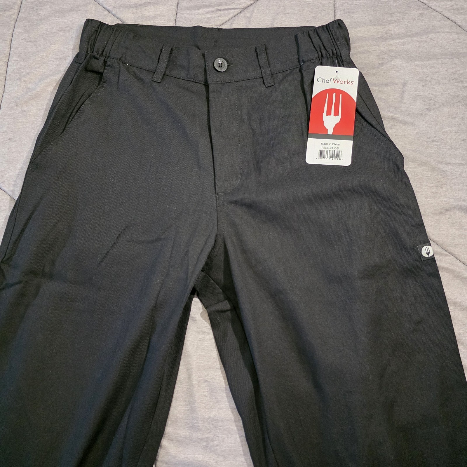 Chef Works Professional Series Chef Pants Mens Small Black Stretch PSER-BLK-S
