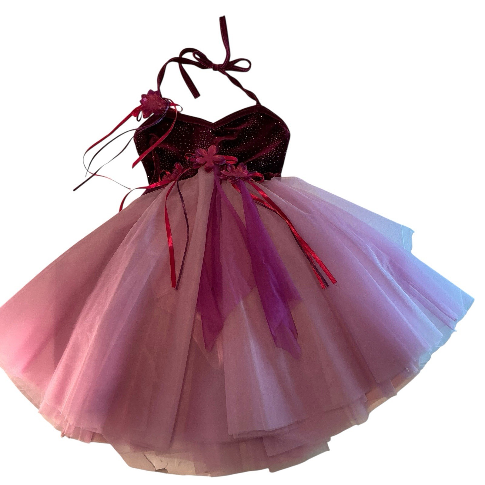 Costume Gallery Dress Purple Lavender Puffy Dress w/Bodysuit Child 6-7 Yr Medium