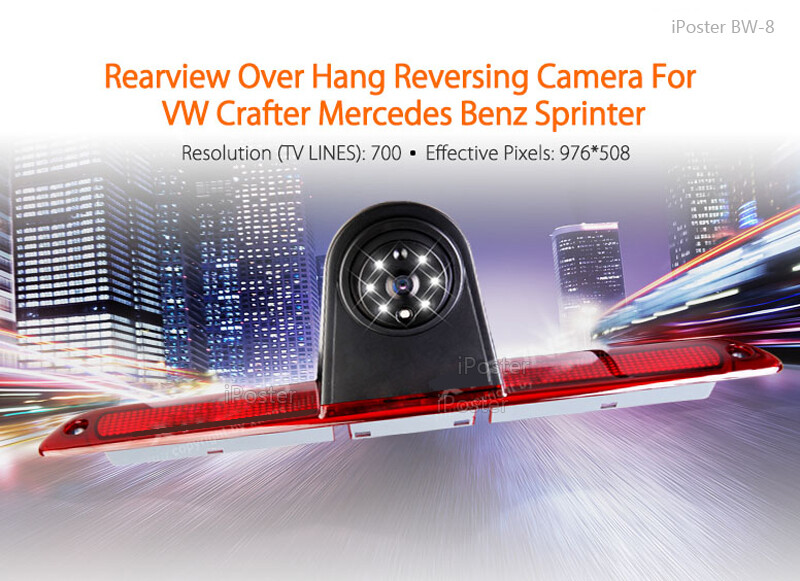 Brake Light Backup Camera + 7'' Rear View Monitor for Mercedes Benz Sprinter Van