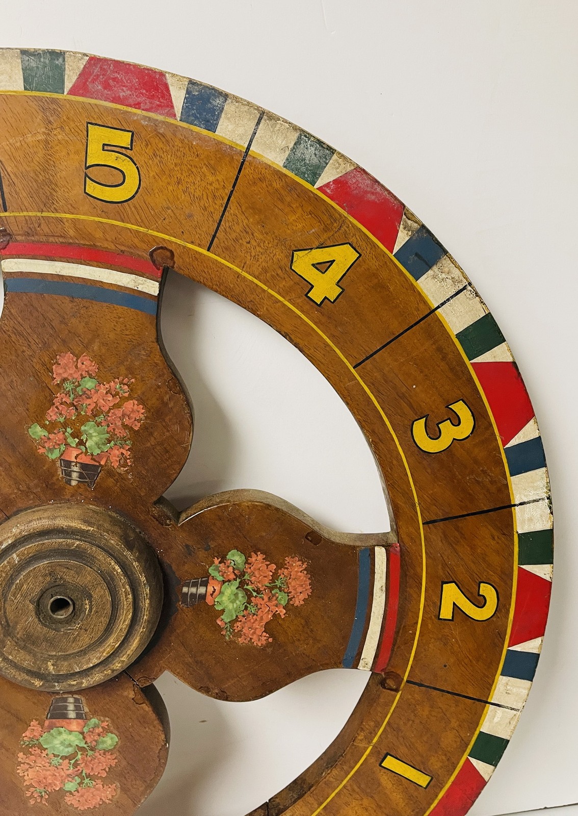 Vintage 27.5" Double Sided Wooden Carnival Spinning Gambling Game Wheel