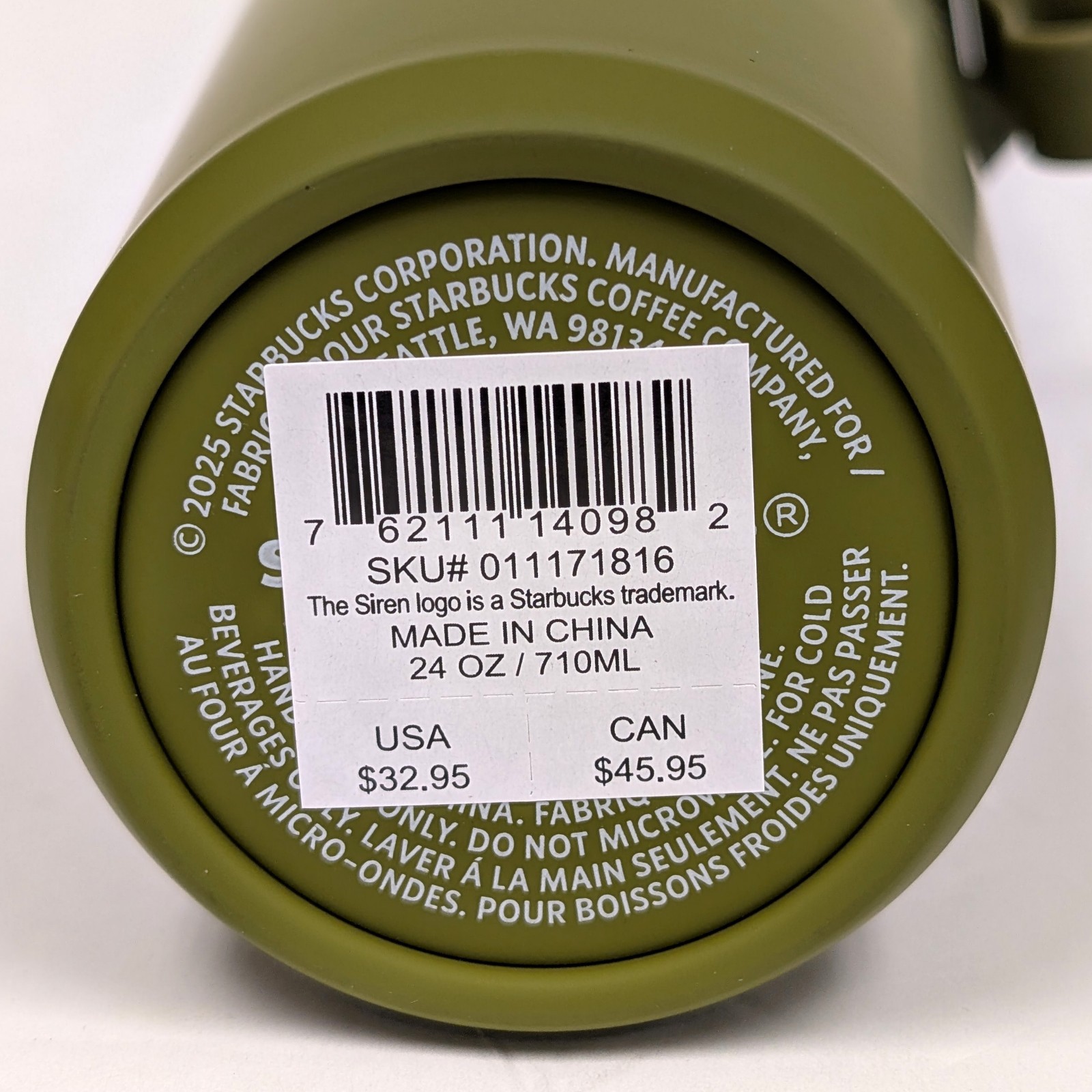 Starbucks Tumbler Vacuum Insulated Cup Leak-proof 24oz Venti Green Retail $32.99