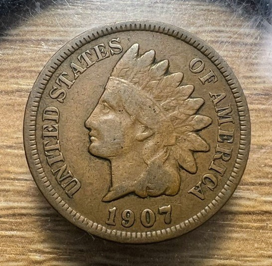 1907 Indian Head Cent - Actual Coin Shown - Free Shipping & Tracking INV#61