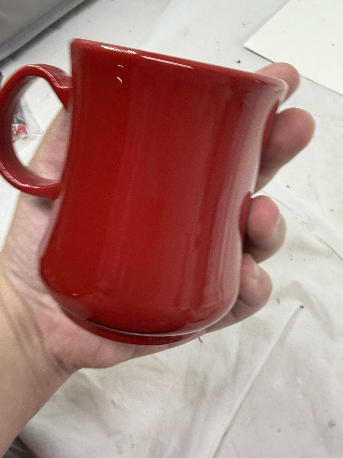 Vintage Folgers Office Coffee Mug Cup Continental Carlisle Red Plastic VHTF 8oz