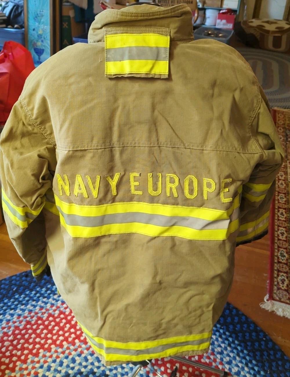 Retired Firefighter Turnout JACKET FIRE COAT USED Size 46X32X36 Navy Europe