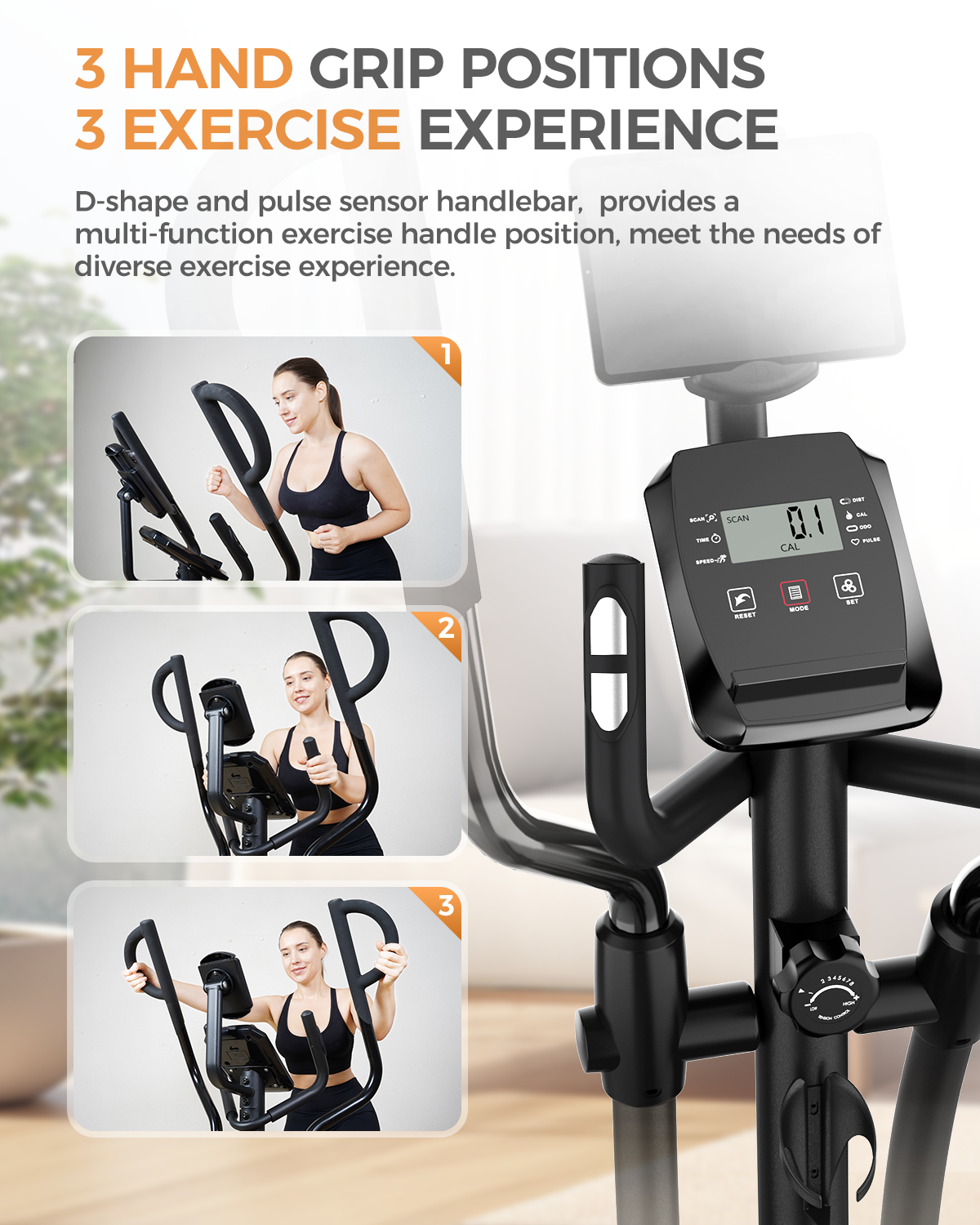 Home Elliptical Machine 16 Level Magnetic Resistance Elliptical Training Machine