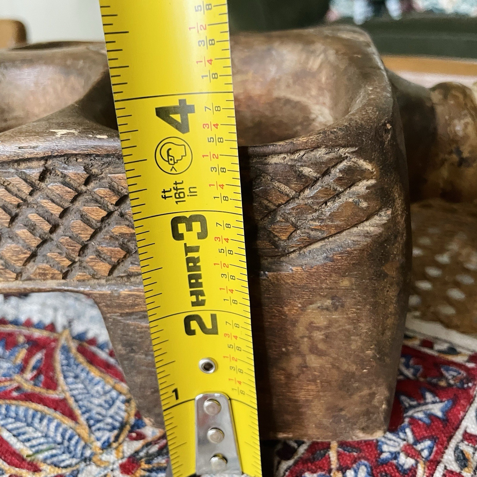 Antique Hand Carved African Woman Man Figural Mancala Game Board Tribal Art