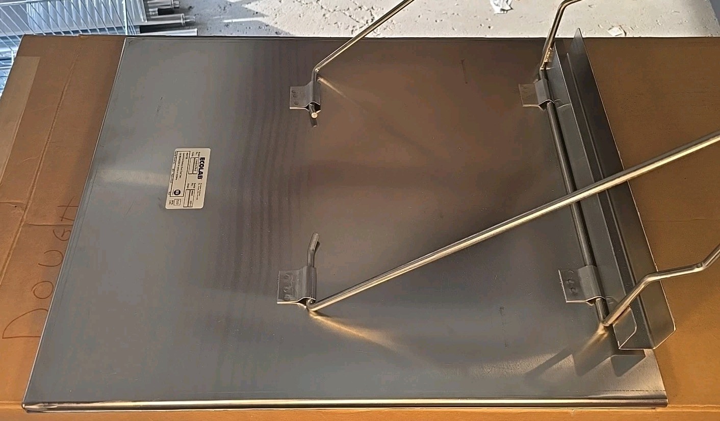 ECOLAB LOAD-N-FOLD 21" X 25" Stainless Steel Fold Down Wall Table Made in U.S.A.