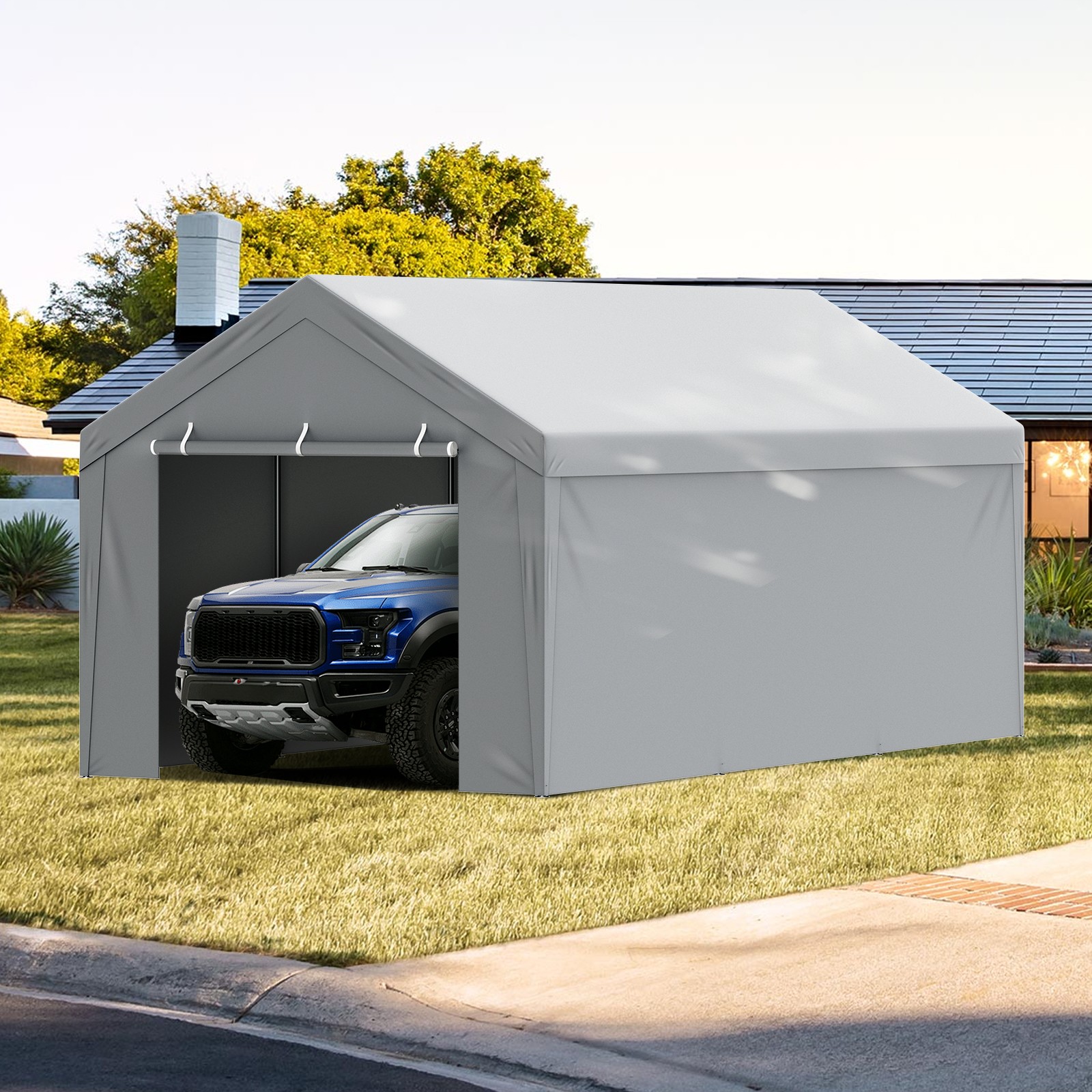 VEVOR Carport Replacement Canopy Car Shelter Top+Side 10x20ft Frame Not Included