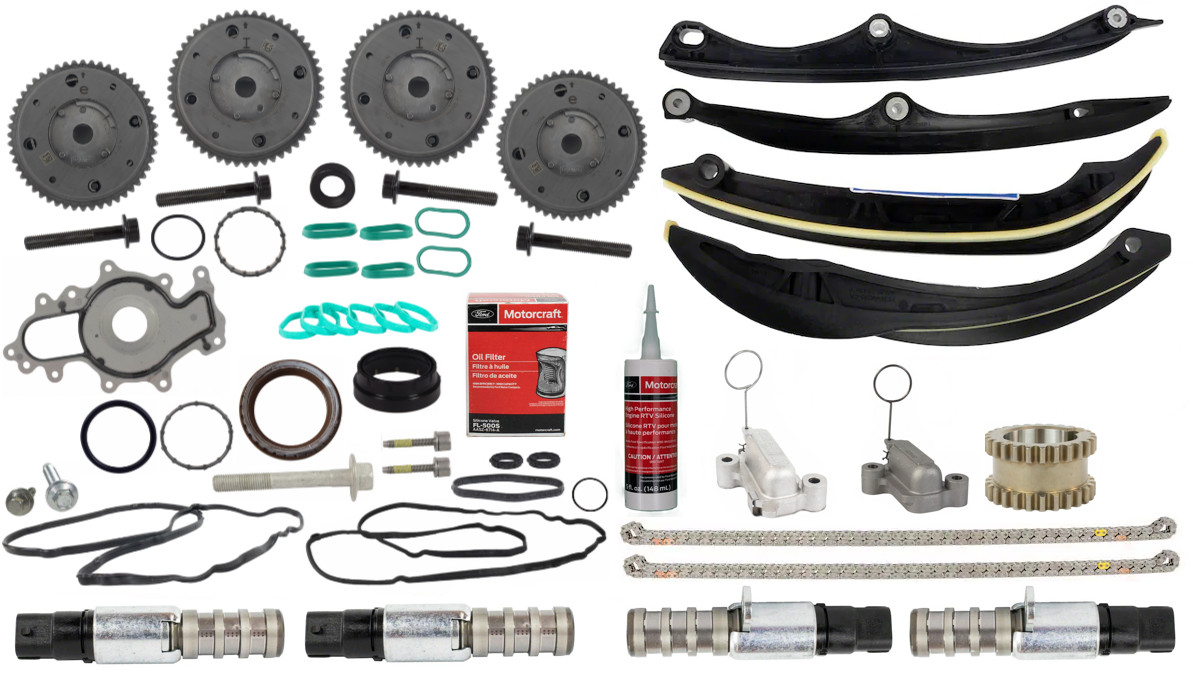 OEM NEW 17-20 Ford F150 3.5L Ecoboost V6 Updated Cam Phasers Timing Chain Kit