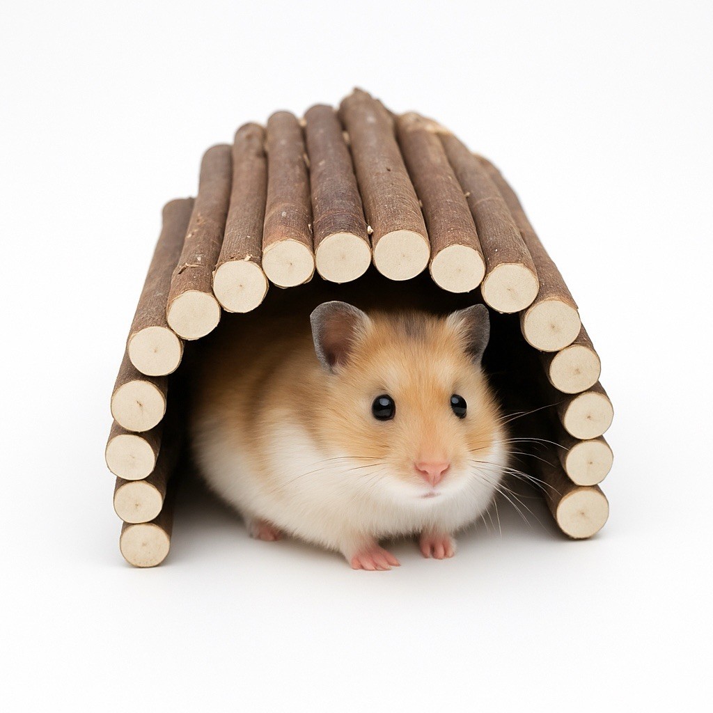 10 Piece Natural Wooden Toy Set For Hamsters & Small Rodents