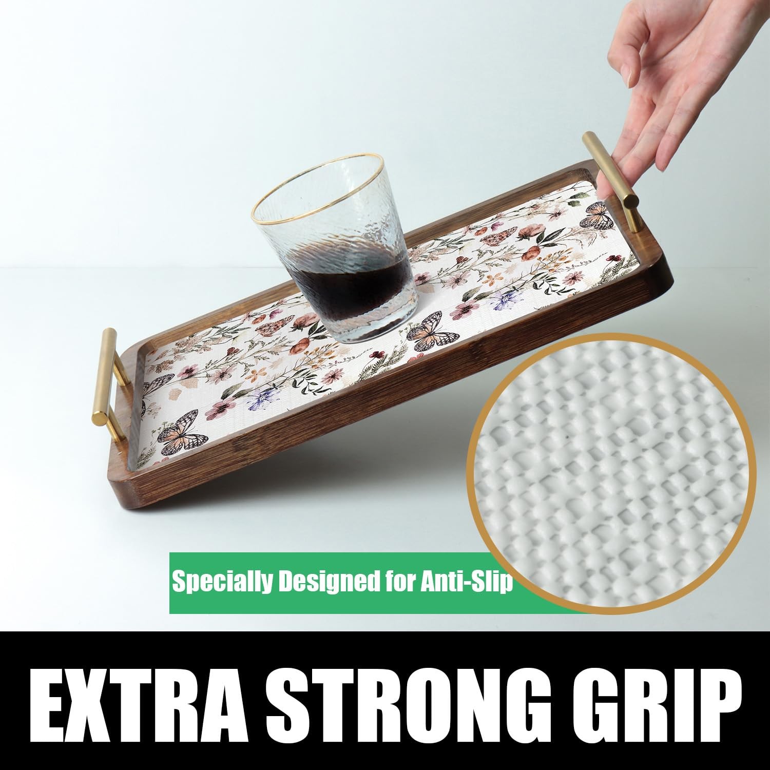 Floral Shelf Liners Non Adhesive and Strong Non-Slip Shelf and Drawer Liners ...