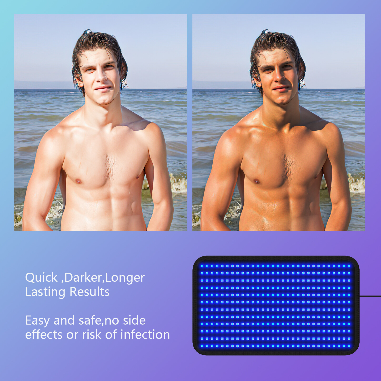 Sunless Tanning Mat Sun Solarium Self-Tanning Pad Safety Sunbed Solarium Light