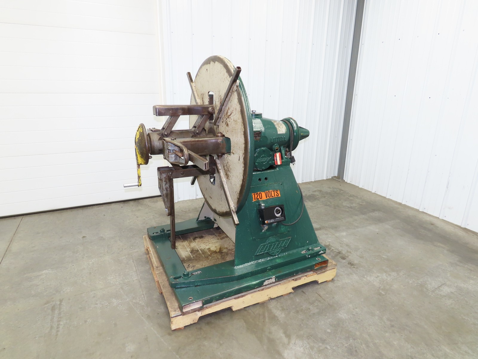 FJ Littell Machine 25-12 Coil Stock Uncoiler 2500lbs 20"ID 12"W Decoiler W/Brake