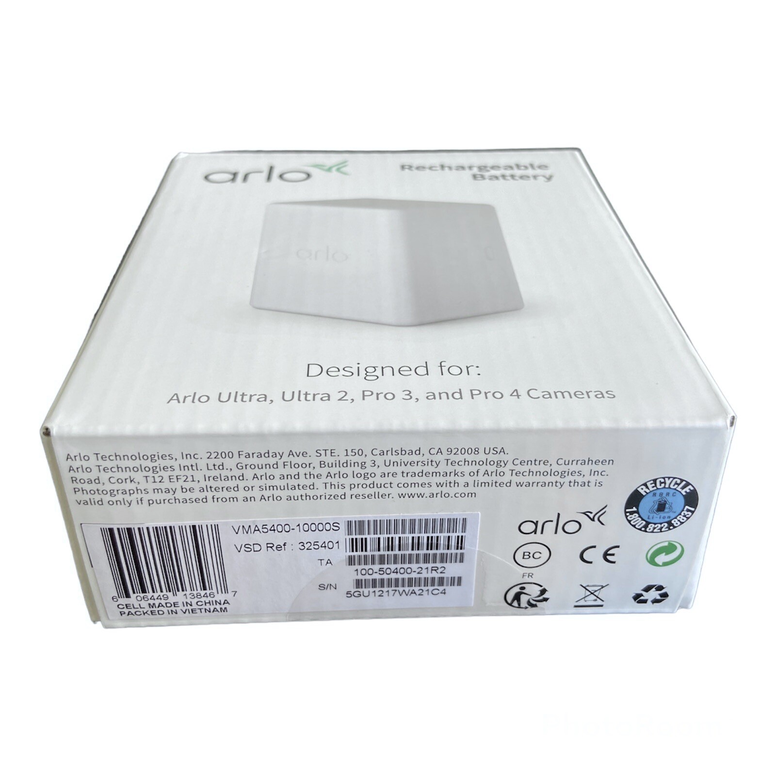 Arlo VMA5400-10000S Rechargeable Battery for Pro 3 4 5S Ultra 2 Security Cameras