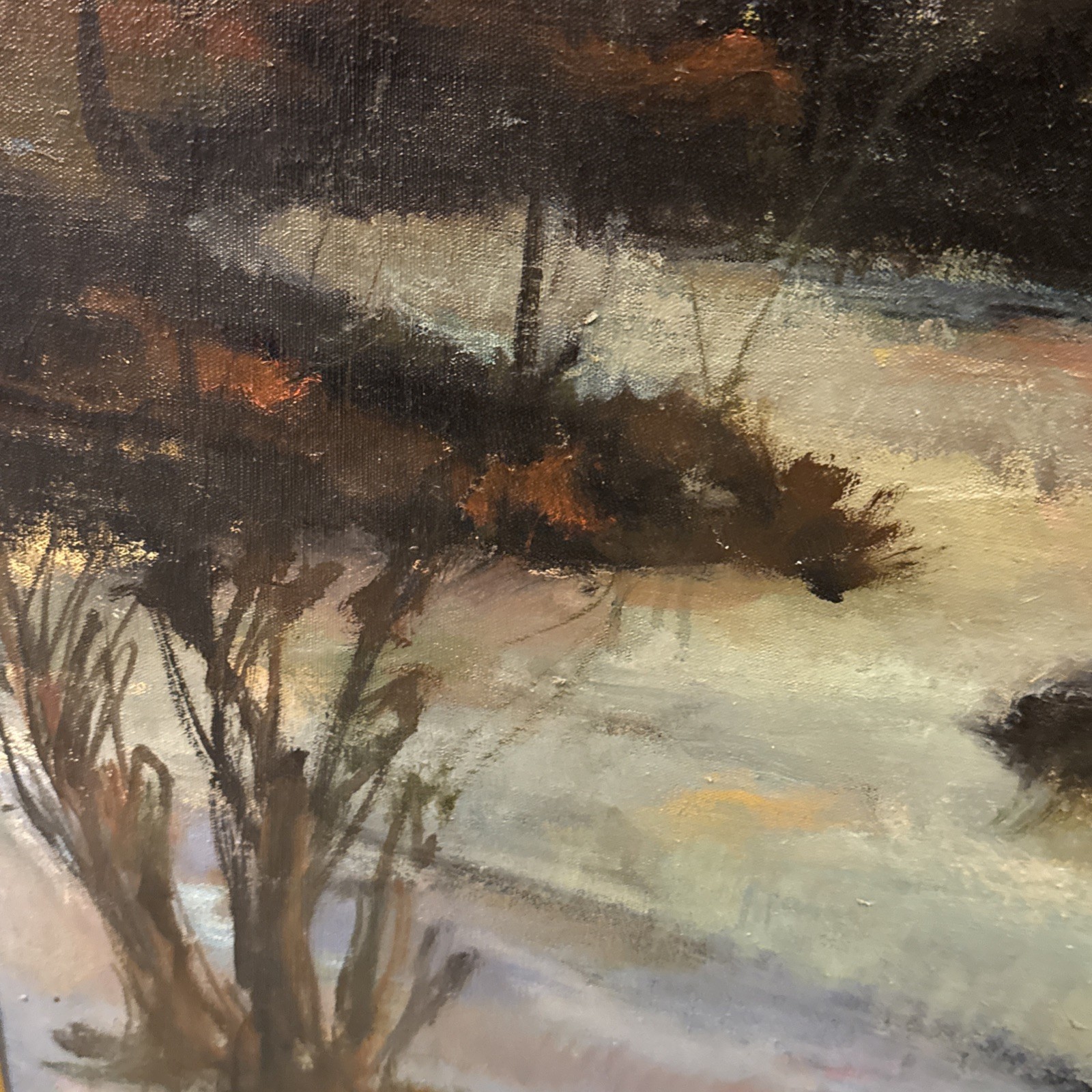 Vintage Florida Landscape Original Oil Painting On Canvas Framed Signed Rosen