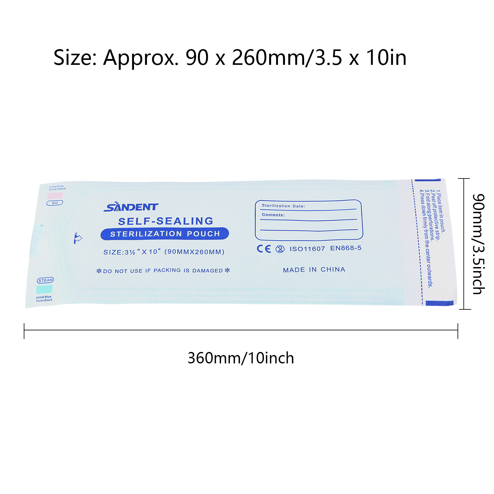 200pcs/1 Box Self Sterilization Pouches Autoclave Pouch Sterilizer Bags Dental