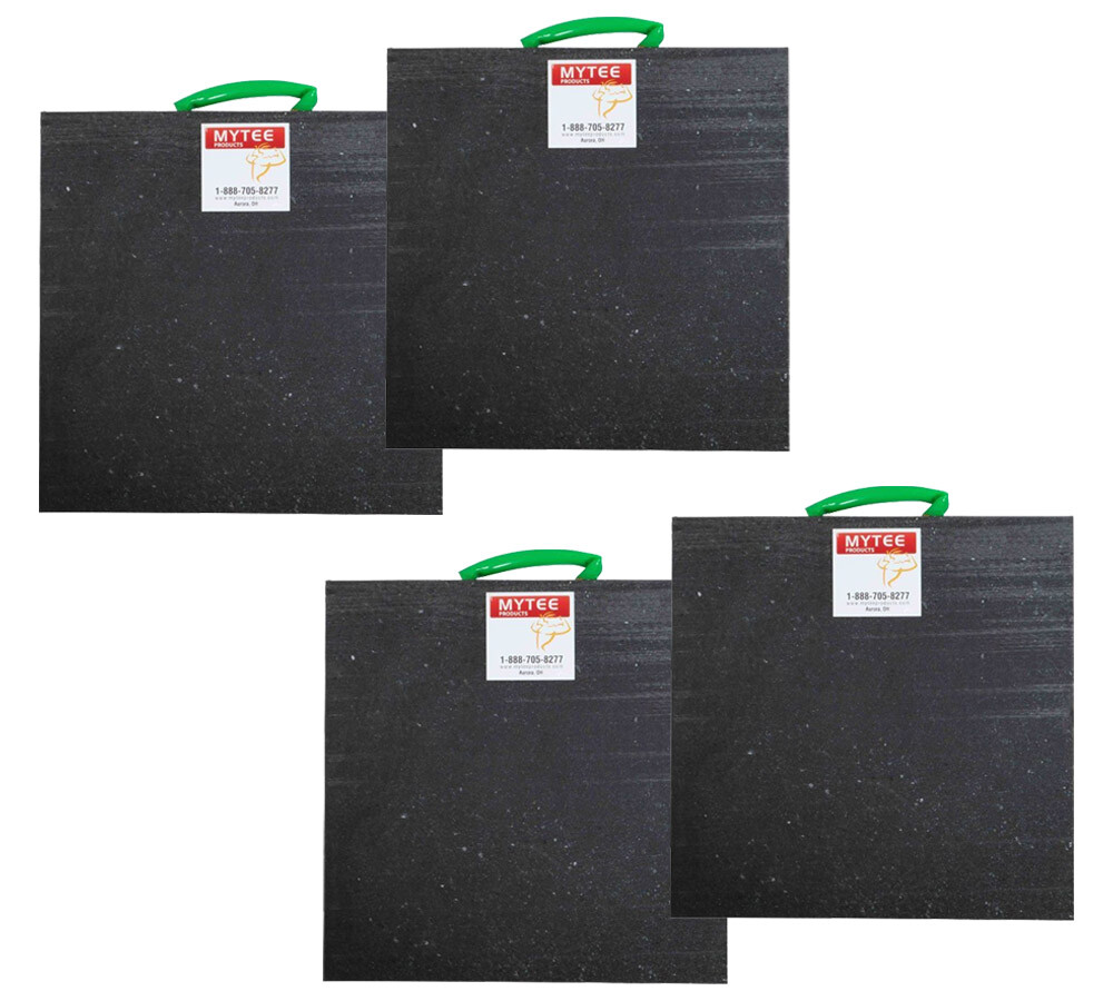 4 Pk Medium Outrigger Pad 18"x18"x1.5" for Crane, Wrecker, Tow Truck, - Black