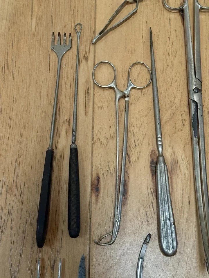 Antique Vintage Medical Surgical Instruments Lot – Forceps Scissors Tools