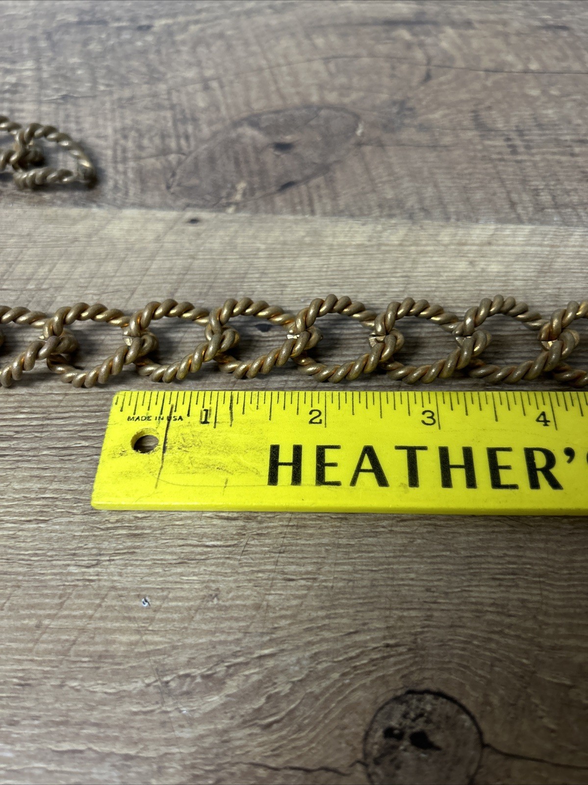 Old Vtg 36” Braided Brass Light Fixture Chain Hanger Chandelier Porch Light