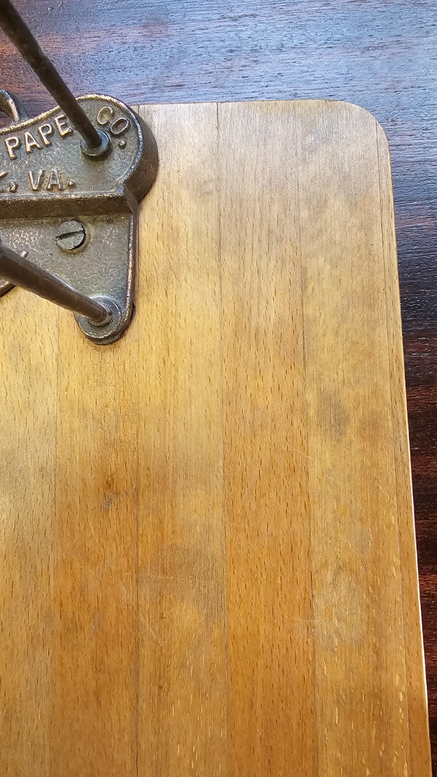 Antique Old Dominion Paper Co./Yaman and Erbe Wooden clipboard 14.5" X 9"