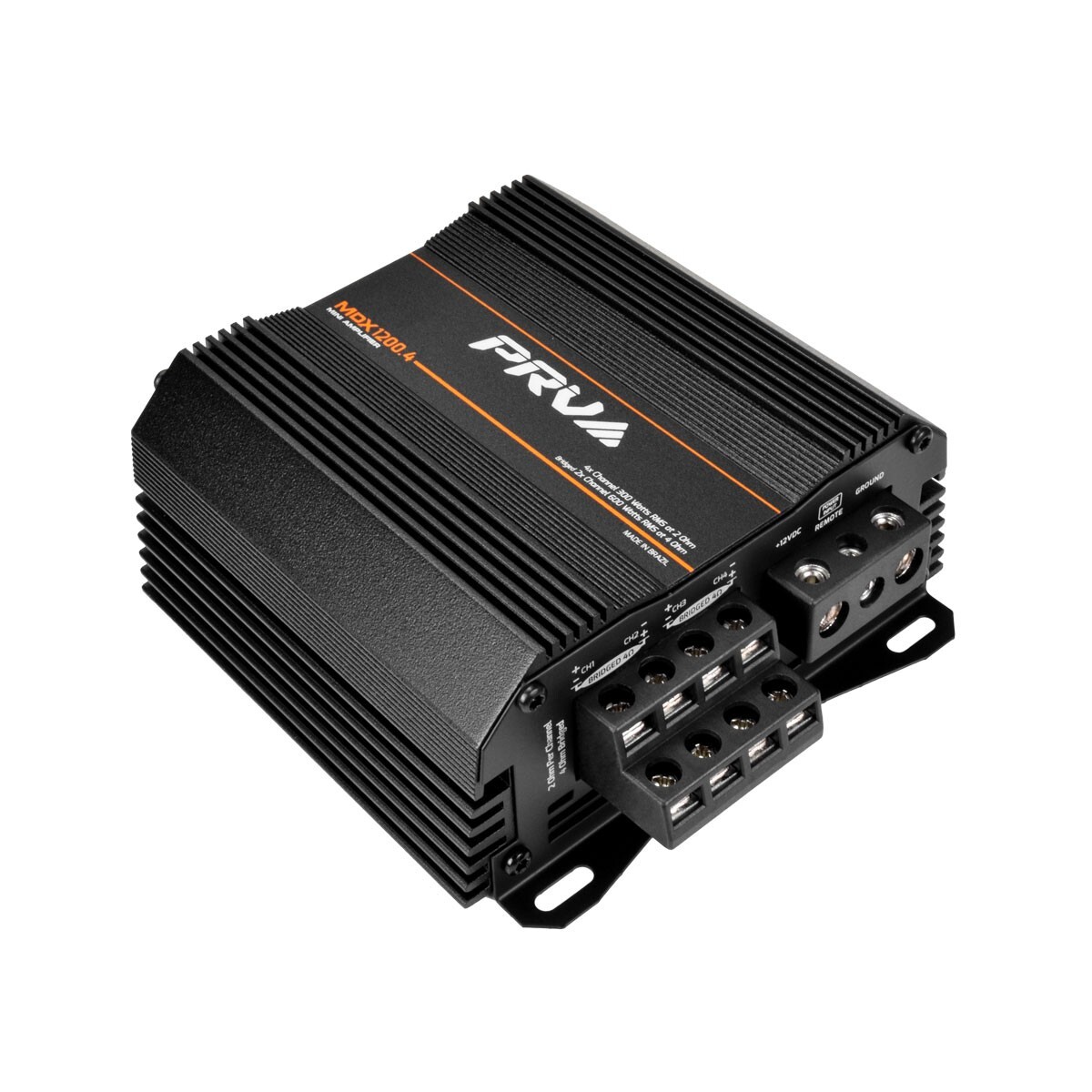 PRV MDX1200.4 2 Ohm Mini 4 Channel Amp 4x 300 Watts Compact Car Audio Amplifier