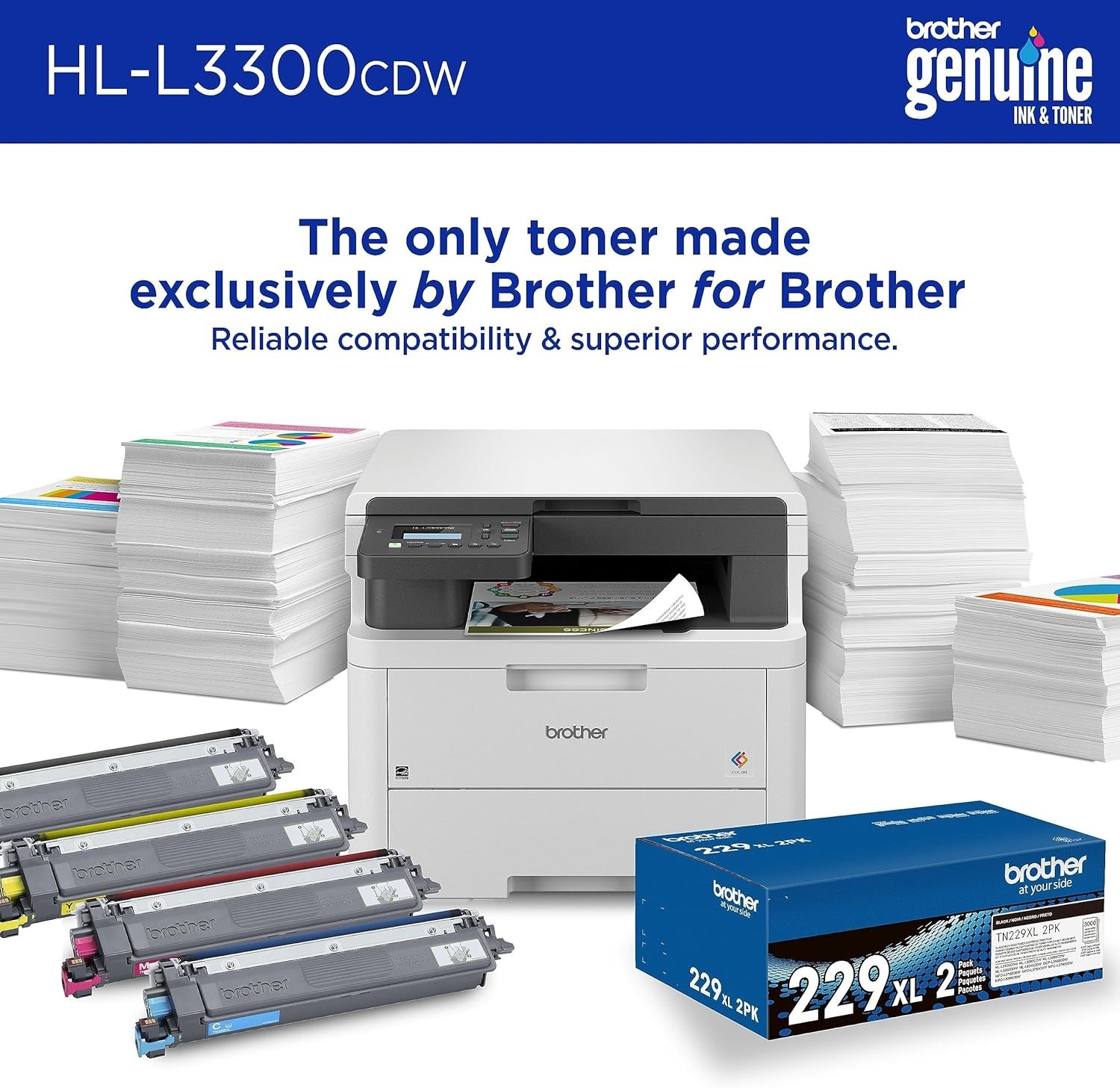 Brother HL-L3300CDW Digital Color Multi-Function Printer with Copy, Scan, Duplex