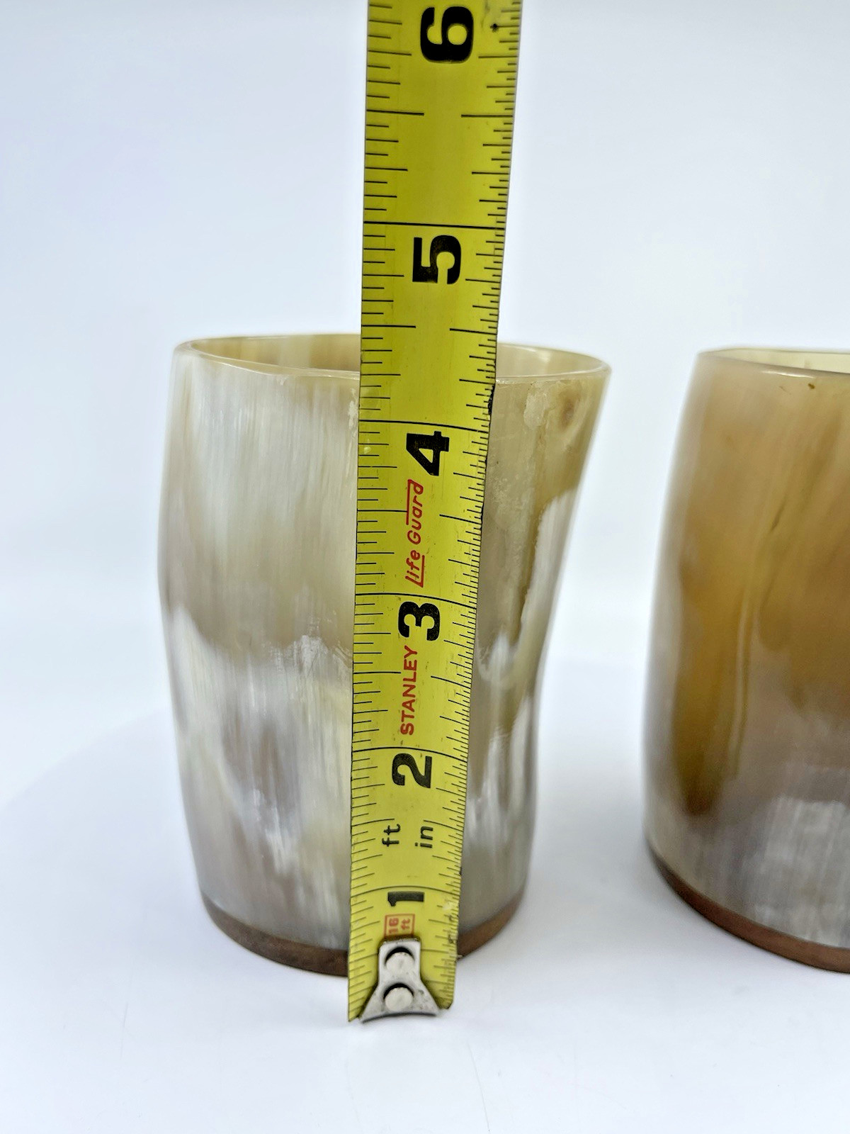 Pair Natural Buffalo Horn Mug Beer Wine Water Drinking Cup Home Decor